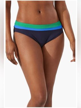Tommy Bahama Navy Bikini Bottom with Green and Blue Trim